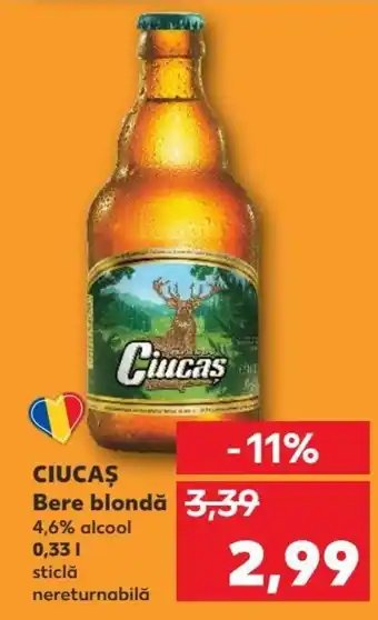 Kaufland CIUCAŞ Bere blondă 0,33L Ofertă