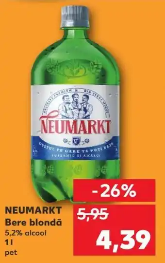 Kaufland NEUMARKT Bere blondă 5,2% alcool 1L pet Ofertă