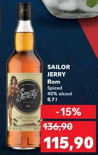 Kaufland SAILOR JERRY Rom, 40% alcool, 0,7L Ofertă