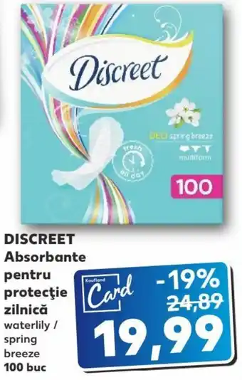 Kaufland DISCREET Absorbante pentru protecţie zilnică 100 buc Ofertă