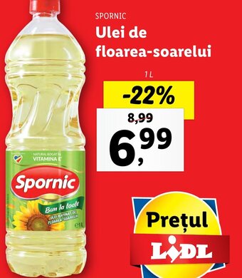 Lidl Spornic Ulei de floarea-soarelui 1L Ofertă