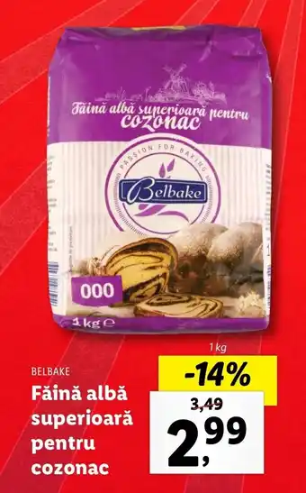 Lidl Belbake Taină albă superioară pentru cozonac 1kg Ofertă