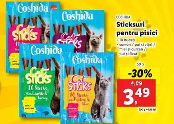 Lidl COSHIDA Sticksuri pentru pisici 50G Ofertă