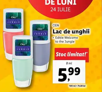 Lidl Cien Lac de unghii 8ml Ofertă