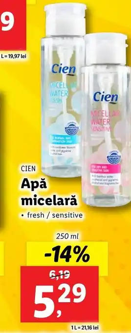 Lidl CIEN Apă micelară 250ml Ofertă