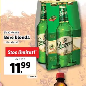 Lidl STAROPRAMEN Bere blondă 4x0,33L Ofertă