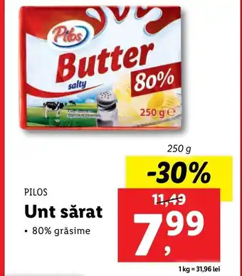 Lidl PILOS Unt sărat 250g Ofertă