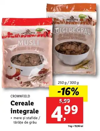 Lidl CROWNFIELD Cereale integrale 250 / 300g Ofertă