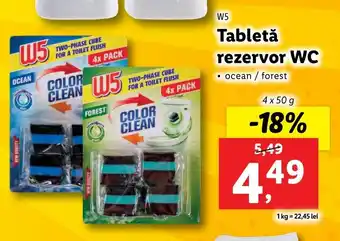 Lidl W5 Tabletă rezervor WC 4 x 50g Ofertă