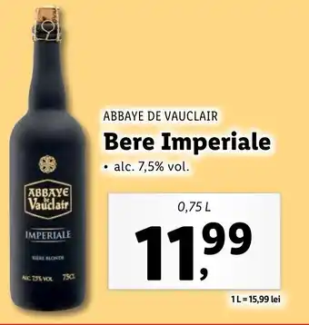 Lidl ABBAYE DE VAUCLAIR Bere Imperiale 0.75l Ofertă