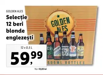 Lidl GOLDEN ALES Selecție 12 beri blonde englezeşti 12 x 0.5l Ofertă