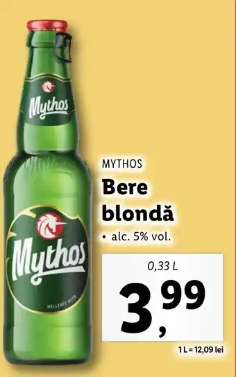 MYTHOS Bere blondă 0.33l