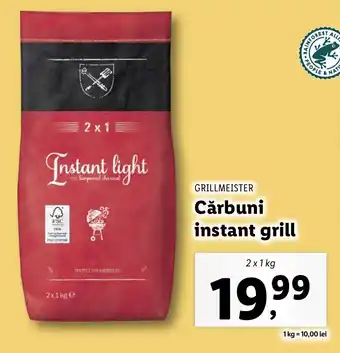 Lidl GRILLMEISTER Cărbuni instant grill 2x1kg Ofertă