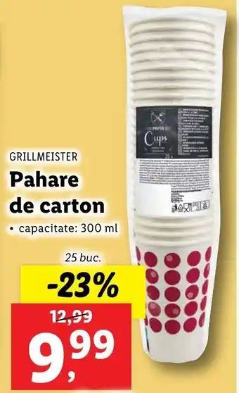 Lidl GRILLMEISTER Pahare de carton 25 buc. Ofertă