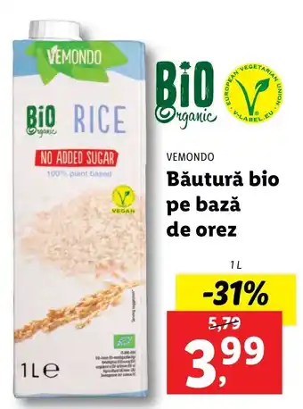 Lidl VEMONDO Băutură bio pe bază de orez 1L Ofertă