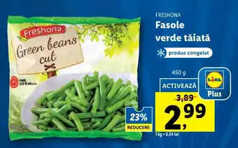 Lidl FRESHONA Fasole verde tăiată 450g Ofertă