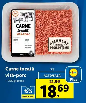 Lidl Carne tocată vită-porc 1 kg Ofertă