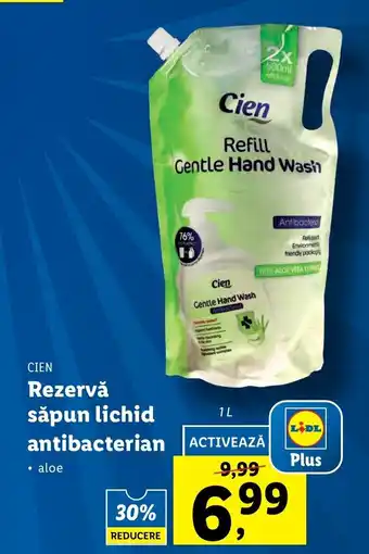Lidl CIEN Rezervă săpun lichid antibacterian 1L Ofertă