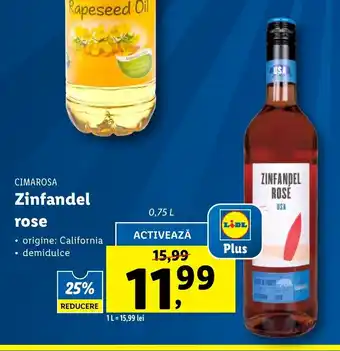 Lidl CIMAROSA Zinfandel rose 0.75l Ofertă