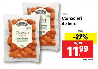 Lidl PIKOK Cârnăciori de bere 400g Ofertă