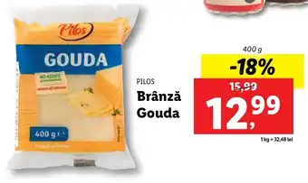 Lidl PILOS Brânză Gouda 400g Ofertă