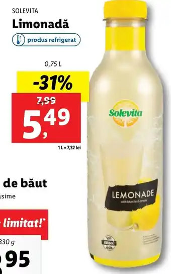 Lidl SOLEVITA Limonadă 0.75l Ofertă