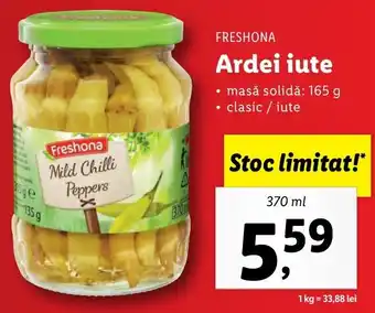 Lidl FRESHONA Ardei iute 370ml Ofertă
