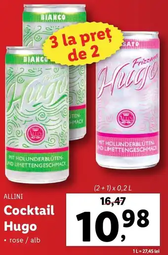 Lidl ALLINI Cocktail Hugo 2+1 x 0.2l Ofertă