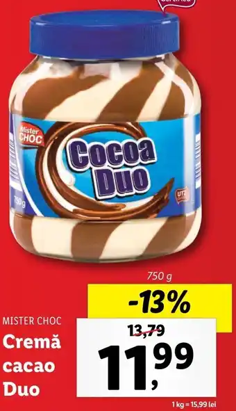 Lidl MISTER CHOC Cremă cacao Duo Ofertă