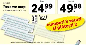 Lidl Aquapur Rezerve mop 3 seturi Ofertă