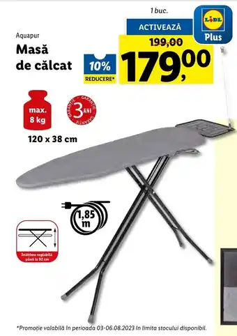 Lidl Aquapur Masă de călcat 1 buc. Ofertă