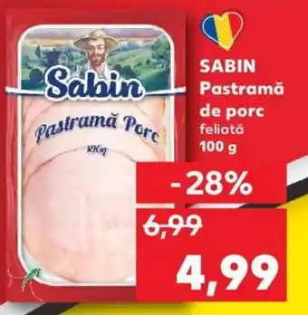 Kaufland SABIN Pastramă de porc feliată 100 g Ofertă