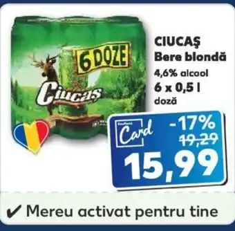 Kaufland CIUCAŞ Bere blondă 4,6% alcool 6 x 0,5 l doză Ofertă