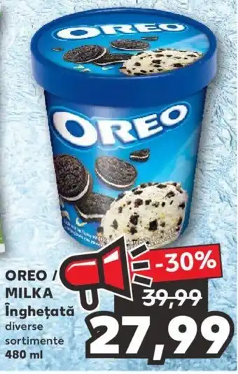 Kaufland OREO / MILKA Îngheţată diverse sortimente 480 ml Ofertă