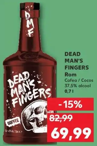 Kaufland DEAD MAN'S FINGERS Rom Cafea / Cocos 37,5% alcool 0.7l Ofertă