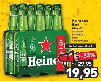 Kaufland HEINEKEN Bere blondă 5% alcool 6 x 0,33 l Ofertă