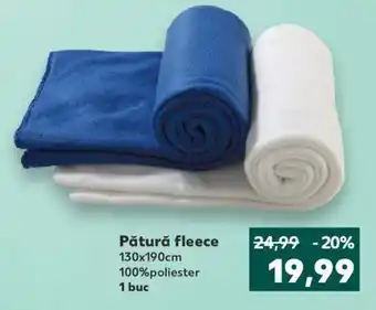 Kaufland Pătură fleece 130x190cm 100%poliester 1 buc Ofertă