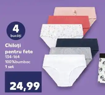Kaufland Chiloti pentru fete 134-164 100%bumbac 1 set Ofertă