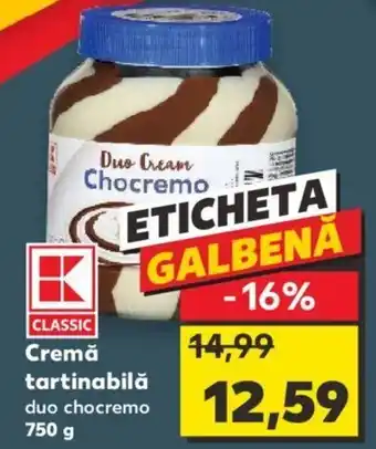 Kaufland Kaufland CLASSIC Cremă tartinabilă duo chocremo 750 g Ofertă