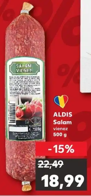 Kaufland ALDIS Salam vienez 500g Ofertă