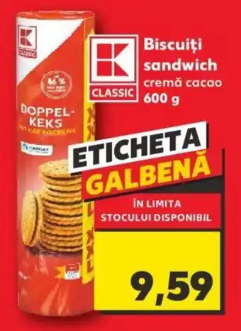 Kaufland Kaufland CLASSIC Biscuiţi sandwich cremă cacao 600 g Ofertă