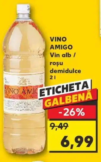 Kaufland VINO AMIGO Vin alb / roşu demidulce 2l Ofertă