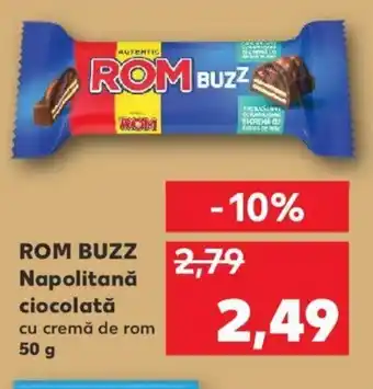Kaufland ROM BUZZ Napolitană ciocolată cu cremă de rom 50 g Ofertă