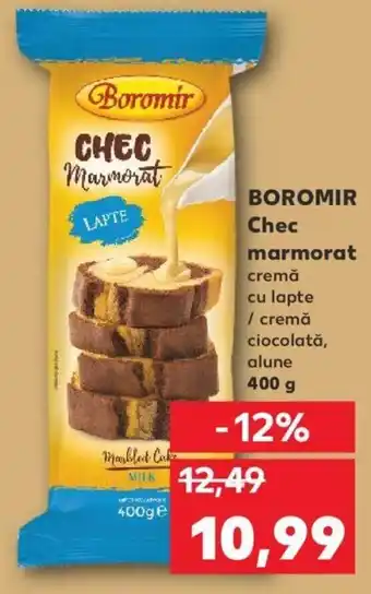 Kaufland BOROMIR Chec marmorat cremă cu lapte / cremă ciocolată, alune 400g Ofertă