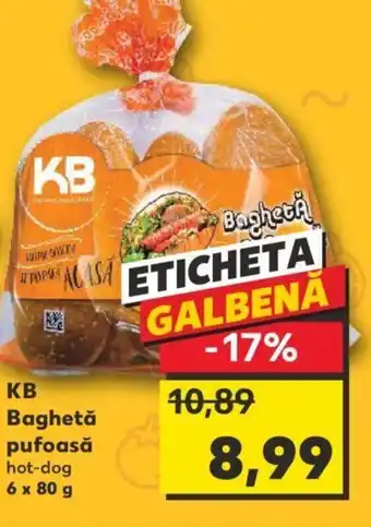 KB Baghetă pufoasă hot-dog 6 x 80 g