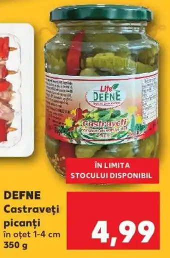 Kaufland DEFNE Castraveţi picanţi în oțet 1-4 cm 350 g Ofertă