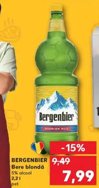 Kaufland BERGENBIER Bere blondă 5% alcool 2.2l Ofertă