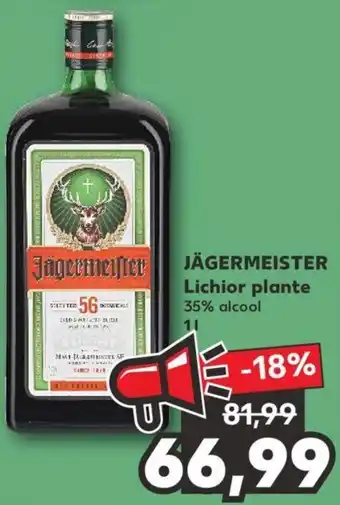 Kaufland JÄGERMEISTER Lichior plante 35% alcool 1l Ofertă