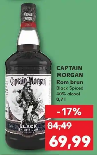 Kaufland CAPTAIN MORGAN Rom brun Black Spiced 40% alcool 0,7l Ofertă