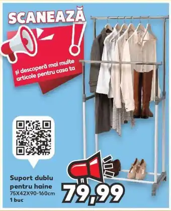 Kaufland Suport dublu pentru haine 75X42X90-160cm 1 buc Ofertă